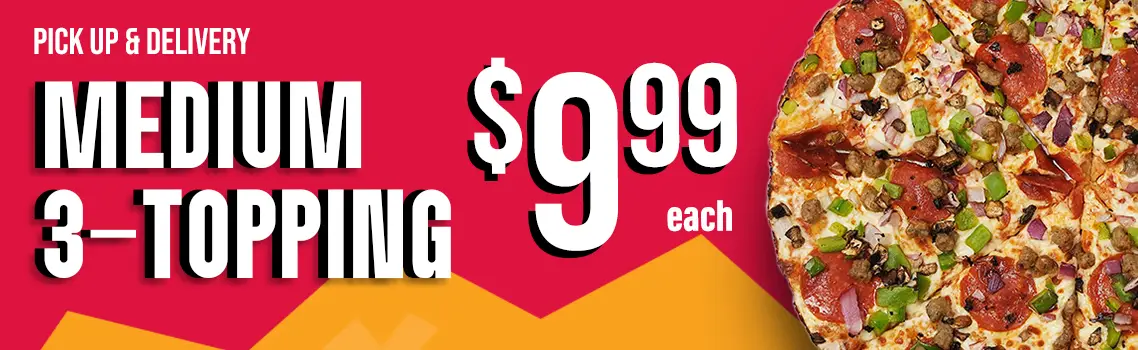 CRUST N CRUNCH - Medium 2-Topping Pizza $8.99