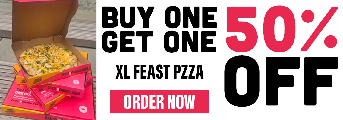 Buy One Get One 50% Off – XL Feast Pizza - featuring edge-to-edge toppings